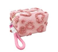 Travel Makeup Bag - Makeup Pouch | Heart Design Plush Toiletry Cosmetic Organizer | Portable Beauty Storage Case | Soft Travel Bag Accessory Holder for Mothers Wives Girlfriends Nieces Friends Purse P