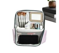 Travel Makeup Bag - Portable Vertical Large Capacity Makeup Organizer for Makeup Brushes Lipstick Eyebrow Business Travel Holiday Fitness Gym Commuting, purple, Medio, Please refer to description