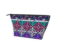 Travel Makeup Bag Pouch Southwestern Aztec Native American Pink Cosmetic Bag, Waterproof Zipper Portable Small Storage Bags for Women Girls
