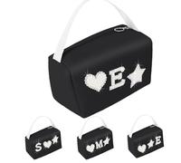 Travel Makeup Bag, Special DIY Gift for Girls and Large Capacity Cosmetic Bag Waterproof Toiletry Bag for Women (Black E)