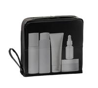 Travel Makeup Bag - Standing Makeup Bag | Large Capacity with Compartments Portable Multi Purpose Organizer for Travel Discovery Camping Home, Black, Se référer au descriptif, Refer to description