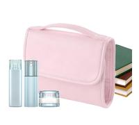 Travel Makeup Bag, Travel Cosmetic Bag with Handle - Cosmetic High Capacity Toilet Bag for Men and On the Go Home Hotel, pink, see description, See description