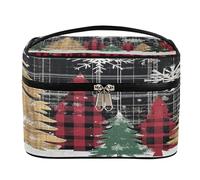 Travel Makeup Bag, Van Gogh Cat Oil Painting Portable Cosmetic Bags for Women, Large Capacity Makeup Organizer Bag with Handle and Elastic Fixed Rope