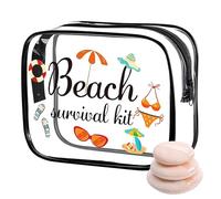 Travel Makeup Bag, Waterproof, Dustproof, Clear , Storage Bag for Women, for Bathroom, Swimming Pool, Hotel, Outdoor, Holiday, Camping, Men, Teenagers, Girls