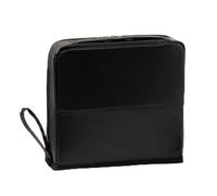 Travel Makeup Bag, Waterproof Stand Up Organizer Bag, Portable Cosmetic Toiletry Case with Compartments for Camping Hotel Business Trip Men Women, Black, 23x7x22cm