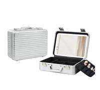 Travel Makeup Bag with LED Mirror-3 Colors Modes, Portable Cosmetics Organizer with Adjustable Dividers Compartment, Light Up Vanity Case&Makeup Storage for Women