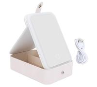 Travel Makeup Bag with LED Mirror, Jewelry Organizer, Cosmetic Makeup Box for Travel, Business Trip, Outdoor Study and Home