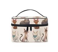 Travel Makeup Bags Four Cartoon Cat Cosmetic Bags Organizer Train Case Toiletry Make Up Pouch Multicolor