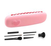 Travel Makeup Brush Holder - Portable Cosmetic Brush Organiser Bag | Makeup Tool Holder with Magnetic Closure, Multipurpose Travel Beauty Bag, light pink, see description, See description