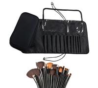 Travel Makeup Brush Organizer - Roll Up Brush Case, Portable Makeup Brush Holder | Makeup Brush Case, Compact Brush Holder, Essential Pe Accessory, Black, Fare riferimento alla descrizione, Please