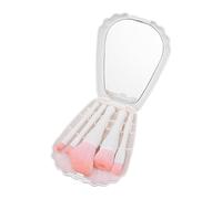 Travel Makeup Brush Set,Compact Pocket Mirrors Cosmetic Brush Set - 6X Pocket Mirrors Brush Set Travel Small Brush Set For Foundation, Blush, Power
