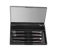 Travel Makeup Brush Set - Double Ended Brush Kit, Professional Face Tools | 4X Compact Brushes with Protective Case, Women's Cosmetic for Business Trips, On-the-Go Beauty Setup
