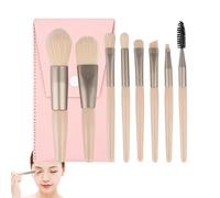 Travel Makeup Brush Set - Portable Professional Synthetic Bristles, Small Cosmetic Kit 8pcs | Soft Eyeshadow Blender Eyeliner Smudge Tool, Foundation Shading, Concealer Detailer for Powder Makeups