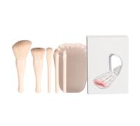 Travel Makeup Brush Set, Retractable Cosmetic Applicator Tool, Soft Bristles Foundation Blush Eyeshadow, Compact Kit Loose Powder Concealer, Ideal for Professional, 11.5x9x6.5cm