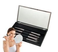 Travel Makeup Brush Set with Case, Travel Makeup Brush Set | 4 Pieces Two-Sided Makeup Brushes | Cosmetic Tools with Cleaning Sponge, Women Makeup Brushes