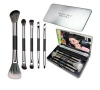Travel Makeup Brush Set with Mirror- Pack of 10 Pcs Mini Makeup Brushes , Necessary Combination for Daily Makeup.Foundation Concealer Blush Eyeshadow Contour Powder Eyebrow Brush Set