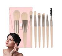 Travel Makeup Brush Set with Soft Synthetic Bristles and Push Case Designed to Absorb Foundation Well and Provide a
