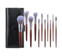 Travel Makeup Brushes 11pcs Wooden Handle Makeup Brushes For Foundation Face Eyeshadow Tools Cosmetic Brush Eyeshadow(Purple-Brush Pack)