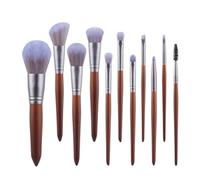 Travel Makeup Brushes 11pcs Wooden Handle Makeup Brushes For Foundation Face Eyeshadow Tools Cosmetic Brush Eyeshadow(Purple)