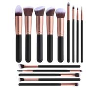 Travel Makeup Brushes Makeup Brush Set 14 Pieces Soft Bristle Brushes For Eyeshadow Blush Contour Cosmetic Brush Eyeshadow(Gold matte)