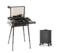 Travel Makeup Case Cosmetic nizer Beauty Trolley Bag Make up Storage Portable Cosmetic Bag with Shelf Ideal for Travel & Home Use Stylish Makeup Kit Case