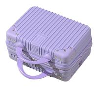 Travel Makeup Case with Lock 14 Inch Hard Shells Makeup Suitcase Pressure Resistant Purple Portable Organizer for Women ABS+PC Material