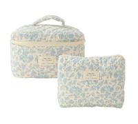 Travel Makeup - Cosmetic Floral Zipper 2 Pieces - Cosmetic for Shampoo, Toothbrush, Toothpaste and Shaver., Orchid On White Background., Consulte la descripción, See description