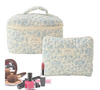 Travel Makeup,cosmetic Floral Zipper 2 Pieces | Home Makeup, Gym, Hotel, Cosmetic for Camping, Business Trip, Orchid On White Background., Consulte la descripción, See description