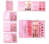 Travel Makeup Palette | Book-Style Eye Shadow,Matte Eyeshadow with Blush, Highlighter and 6 Lip Gloss | for Travel Beauty Party Daily Stage Photography Event