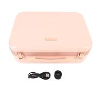 Travel Makeup Train Case Portable Cosmetics Storage Organizer with LED Lights Mirror 3 Brightness Adjustable HD Color Mirror Touch Control Lightweight Pink 15in Professional