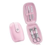 Travel Manicure Set,Nail Clippers Set 6Pcs Manicure Set for Women Girls, Nail Clippers Kit, Stainless Steel Nail Clipping Tools Portable Travel Grooming Kit(Pink)