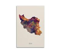 Travel Map Poster Iran Poster Decorative Painting Canvas Wall Posters And Art Picture Print Modern Family Bedroom Decor Posters 20x30inch(50x75cm)