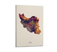 Travel Map Poster Iran Poster Decorative Painting Canvas Wall Posters And Art Picture Print Modern Family Bedroom Decor Posters 12x18inch(30x45cm)