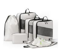 Travel Mate Co 6-Piece Travel Bag Set - 3 Packing Cubes for Travel in Small, Medium & Large - Includes 1 Shoe Bag, 1 Laundry Pouch & 1 Toiletry Organizer - Lightweight & Durable Luggage Organizer Bags