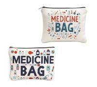 Travel Medicine Bag 2-Pack - Waterproof Medication Organizer Pouch for Pills, Portable Medical Storage for Travel Essentials, Toiletry & Pill Case