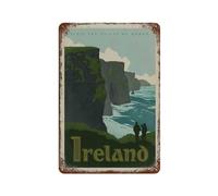Travel Metal Sign Ireland Cliffs of Moher Metal Poster City Trip Landscape Vintage Metal Tin Sign Art Wall Decoration For Home Office Garden Man Cave Club Cafe Bar Decor Sign20 x 30 cm-464