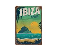 Travel Metal Sign Spain Ibiza Metal Poster City Trip Landscape Vintage Metal Tin Sign Art Wall Decoration For Home Office Garden Man Cave Club Cafe Bar Decor Sign20 x 30 cm (8 x 12 Zoll)-375