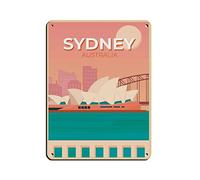 Travel Metal Sign Sydney Australia City Metal Poster City Trip Landscape Vintage Metal Tin Sign Art Wall Decoration For Home Office Garden Man Cave Club Cafe Bar Decor Sign
