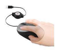 Travel Mice for Laptop, Small Travel USB Mice with Retractable Cable, Optical Computer Accessories for Digital Nomads Programmers Gamers Business Work Desktop Home Coffee Shop