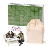 Travel Mini Mahjong Set,Chinese Mahjong Game Set Full Size, Traditional ChineseMahjong Portable 144 Tiles 2 Dice And Large Storage Bag, Portable Table Games For Family Leisure Time,0.94 Inch