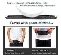 Travel Money Belt Hidden Wallet Passport Money Waist Belt Bag Slim Secret Security Travel Bag Chest Pack (Black)