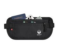 Travel Money Belt - Slim Passport Holder Secure Hidden Travel Pouch with RFID Blocking, Travel Wallet Fanny Pack Belt Bag - Black