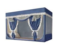 Travel Mosquito Net for Bed Net for Single Bed Bedroom Bed Curtains Frame Draperies Foldable Bunk Bed Blackout Bed Curtain with Bracket Student Dormitory Upper Bunk Lower Bunk (Blue,90x190x90cm)