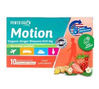 Travel & Motion Sickness Tablets - 500mg Chewable Ginger Rhizome Tablets - Non-Drowsy Nausea & Vomiting Relief - 10 Tablets (Strawberry)