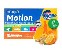 Travel & Motion Sickness Tablets - 500mg Chewable Ginger Rhizome Tablets - Non-Drowsy Nausea & Vomiting Relief - 10 Tablets (Orange)