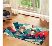 Travel Mountain Scenery Pet Feeding Mat Bowl Mat Dog Mat Suitable For Dogs Cats Specific Pads Feeder
