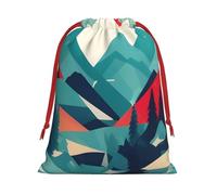 Travel Mountain Scenery Print Reusable Drawstring Gift Bags For Candy Bag Birthday, Wedding Or Daily
