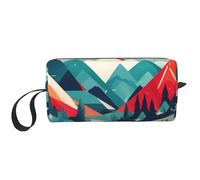 Travel Mountain Scenery print Travel Toiletry Pouch, Pencil Bag Canvas Makeup Bag, Multi-Purpose Cosmetic Bag with Zipper, White, One Size