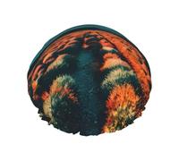 Travel Mountain shower cap with double layer, holds your hair well whether it is showering or bathing.