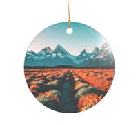 Travel Mountain sunset Print Wedding Gift Ideas for Couples, A Just Married Acrylic Christmas Tree Ornament